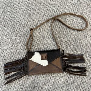 STS Ranchwear Tri-Color Fringe Crossbody Bag